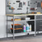vidaXL - Werktafel - in - Grijs, - 100x55x85 - cm, - Van - Staal - en - Bewerkt - Hout