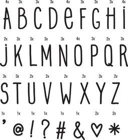 A Little Lovely Company - Lightbox A4/A5 sheets - Handgetekende letters en symbolen - Zwart
