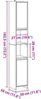 vidaXL - Badkamerkast - 30x30x183,5 - cm - bewerkt - hout - oud - houtkleurig