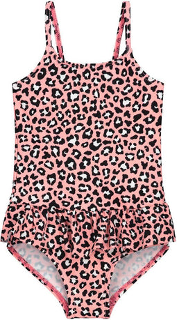 Prénatal Badpak Meisjes - Badpak Baby - Panterprint - Roze - Maat 74/80