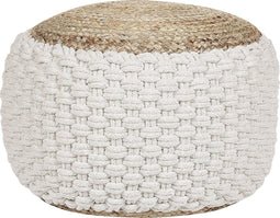 AIZA - Poef - Wit/Beige - Jute