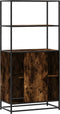 vidaXL - Hoge - kast - 68x35x139cm - bewerkt - hout - en - metaal - gerookt - eikenkleur