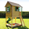 AXI Sarah Speelhuis in Bruin/Groen - Met Verdieping, Zandbak en Groene Glijbaan - Speelhuisje voor de tuin / buiten - FSC hout - Speeltoestel voor kinderen