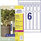 Avery-Zweckform T3008-10 Labels met lus 250 x 25 mm Polyester Wit 60 stuk(s) Niet hechtend Laser (kleur), Laser (zwart/