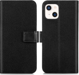 iMoshion Hoesje Geschikt voor iPhone 13 Mini Hoesje Met Pasjeshouder - iMoshion Luxe Canvas Bookcase - Zwart