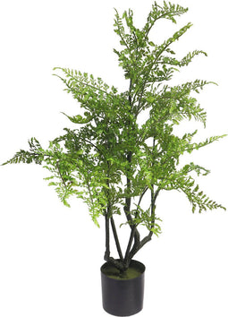 Kunst Leather fern tree in pot green - 85 cm