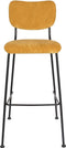 Zuiver Benson Barkruk - Zithoogte 75 Cm - Set Van 2 - Stof Okergeel - Zwart Metalen Frame
