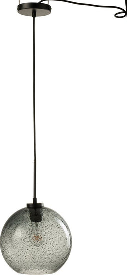 J-Line hanglamp Spikkel Bol - glas - grijs - large