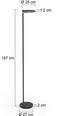Steinhauer Turound - vloerlamp - dimbaar - 27 cm - zwart - 2993ZW