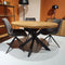 Livingfurn - Eetkamertafel Rocky Round Spider 120cm - Mangohout / Gecoat Staal