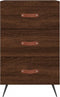 vidaXL - Nachtkastje - 40x40x66 - cm - bewerkt - hout - bruin - eikenkleur
