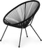 Lounge stoel voor buiten - rattan - 80 x 67 x 60 cm - zwart