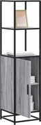 vidaXL - Hoge - kast - 35,5x35x139 - cm - bewerkt - hout - en - metaal - grijs - sonoma