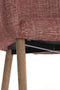 Blaine eetkamerstoel - bordeaux+hout donkerbruin