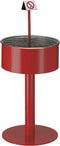 Runder Metall Aschenbecher - Asbak met Aluminium inzet en verchromd zeef - Rood