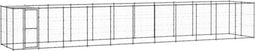 vidaXL - Hondenkennel - met - dak - 26,62 - m² - staal