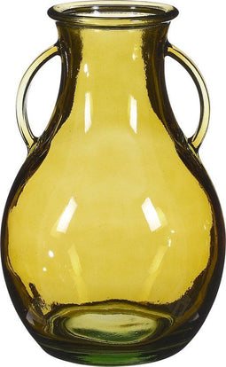 Mica Decorations Sitia Vaas - H32 x Ø20 cm - Gerecycled Glas - Geel