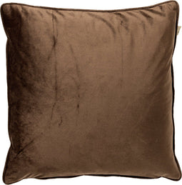 Dutch Decor FINN - Sierkussen 45x45 cm - velvet - effen kleur - Chocolate Martini - donkerbruin - Inclusief binnenkussen