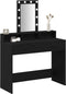 vidaXL - Kaptafel - met - LED - verlichting - - - Zwart - eiken - - - 100x41x140 - cm