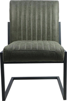 HSM Collection Eetkamerstoel Texas - army green - metaal/yachtleder