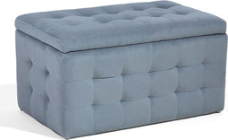 MICHIGAN - Ottomaan - Lichtgrijs - Fluweel