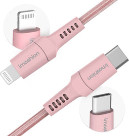 imoshion Kabel - Geschikt voor Lightning naar USB C - 1 meter - Oplader Kabel geschikt voor Apple iPhone 11/12/13/14 - Roze