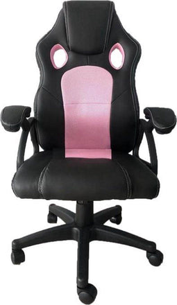 Bureaustoel Junior kinderen - gamestoel - racing gaming stijl - zwart roze
