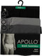 Apollo Ondergoed Seamless Heren Katoen Zwart/grijs 3 Stuks Maat M
