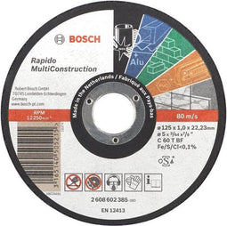 Bosch - Doorslijpschijf recht Rapido Multi Construction ACS 60 V BF, 125 mm, 22,23 mm, 1,0 mm