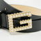 Guess Adjust & Not Rev Pant Belt - Damesriem met gouden gesp - Maat S - Zwart