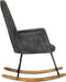 vidaXL - Schommelstoel - in - vintage - stijl - canvas - zwart