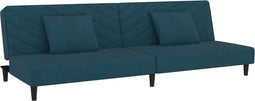 vidaXL - Slaapbank - 2-zits - met - 2 - kussens - fluweel - blauw