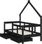 vidaXL - Kinderbedframe - met - lades - 70x140 - cm - massief - grenenhout - zwart