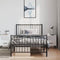 vidaXL - Bedframe - met - hoofd- - en - voeteneinde - metaal - zwart - 100x190 - cm