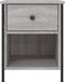 vidaXL - Nachtkastje - 40x42x50 - cm - bewerkt - hout - grijs - sonoma - eikenkleurig