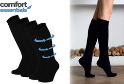 Comfort Essentials - Modal Compressie Sokken - Steunkousen - Zwart - Maat 35/38 (2 paar)