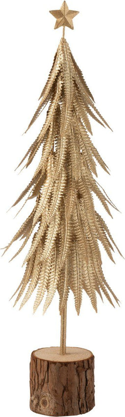 J-Line decoratie Kerstboom - metaal - goud - small