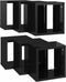 vidaXL - Wandschappen - kubus - 6 - st - 22x15x22 - cm - hoogglans - zwart