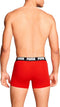 PUMA everyday - Heren 2P boxers - Lange pijp stretchkatoen - Zwart & rood (2 stuks)