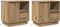 vidaXL - Nachttafels - met - LED - 2 - stuks - in - Artisan - Eik - 50x34,5x50 - cm