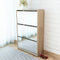 vidaXL - Schoenenkast - met - spiegel - 2-laags - 63x17x67 - cm - bruineiken