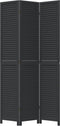 vidaXL - Kamerscherm - met - 3 - panelen - massief - paulowniahout - zwart
