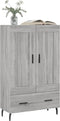 vidaXL - Hoge - kast - 69,5x31x115 - cm - bewerkt - hout - grijs - sonoma - eikenkleurig