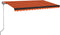vidaXL - Luifel - handmatig - uittrekbaar - 450x350 - cm - oranje - en - bruin