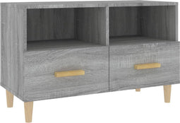 vidaXL - Tv-meubel - 80x36x50 - cm - bewerkt - hout - grijs - sonoma - eikenkleurig