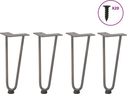 vidaXL - Haarspeld - tafelpoten - 4 - st - 30 - cm - massief - staal - naturel