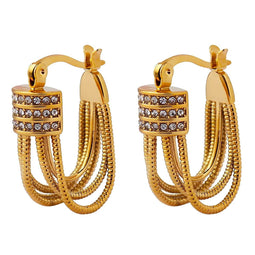 Akalia Around Pearls - 18 Karaat Vergulde Oorbellen met Parels - Goudkleurige Oorringen voor Dames