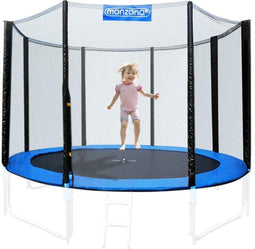 Monzana Veiligheidsnet Trampoline - Ø305cm - 8 bevestigingspalen - zwart