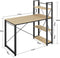 Bureau - SONOMA - Stalen Frame met 3 Planken, Stabil en Praktisch, Perfect voor Studentekamer, Jeugdkamer of Kantoor, Kleur: Eiken Sonoma en Zwart, 120 x 60 x 120 cm, Max. 50 kg