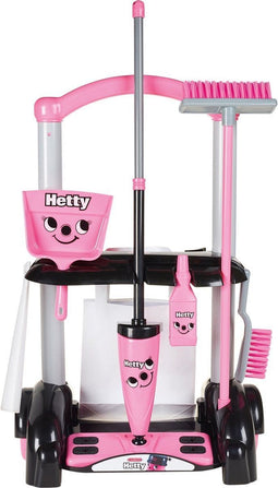 Casdon Hetty - Schoonmaaktrolley - Inclusief dweil bezem stoffer en blik - Roze